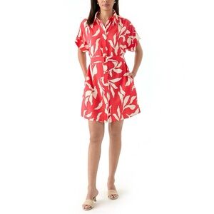 Emma & Michele | NWT Short Sleeve Collar Neck Printed Airflow A-Line Dress